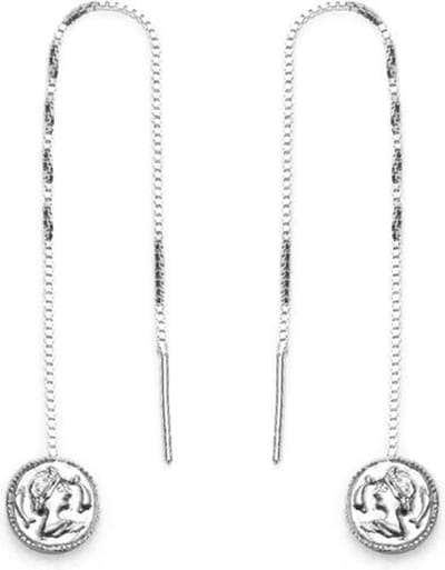 Karma 925 Sterling Zilveren Pull Through Coin Oorbellen M2183