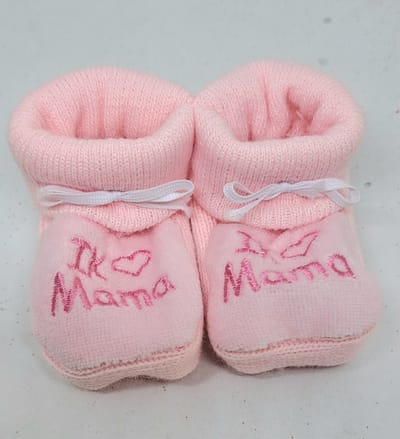 slofjes - I-love-mama - roze - petit-villain - kraamcadeau