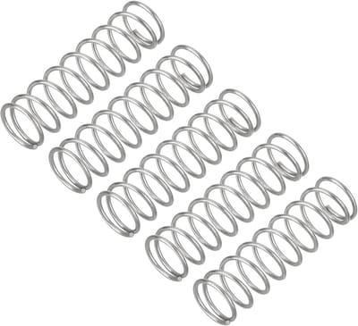 Drukveren Set - Compressieveren Spiraalveren - Industriële Toepassingen - Roestvrij Staal 304 - 0.9x10x35mm - Zilver