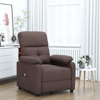 vidaXL - Massagestoel - stof - donkerbruin