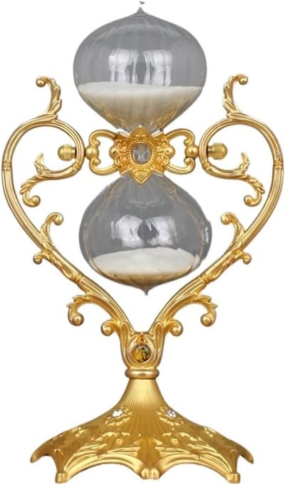 Hartvormige zandloper - Tijd teller - Decoratie en focus - Stijlvol element - 30 minuten - Goud