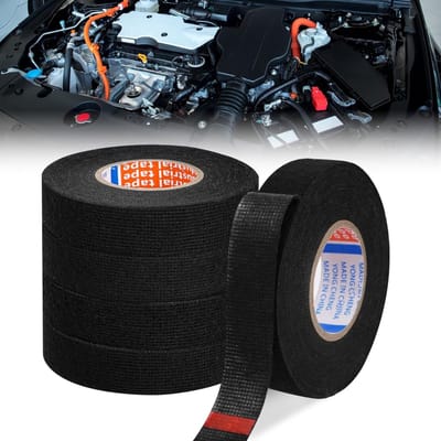 Dailygoods- Kabelboom Tape 5 Rollen - 19mm x 15m - Zelfklevend - Autokabelboom Wikkelband - Automotive Bedrading Harnas - Zwart - Draadwikkelband