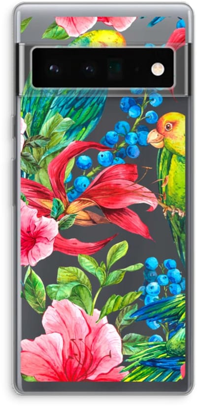 Case Company® - Hoesje geschikt voor Google Pixel 6 Pro hoesje - Papegaaien - Soft Cover Telefoonhoesje - Bescherming aan alle Kanten en Schermrand