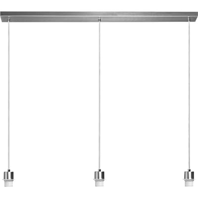Home Sweet Home - Moderne verlichtingspendel Beam 3 voor lampenkap - Geborsteld staal - 98/9.5/15-100cm - 3 lichts hanglamp gemaakt van Metaal -