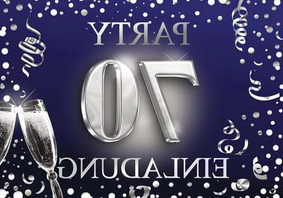 Uitnodigingskaarten Verjaardag - Kaartenset Feest - Feest Uitnodigen - Luxe UV-lak - A6 Formaat - Donkerblauw Zilver