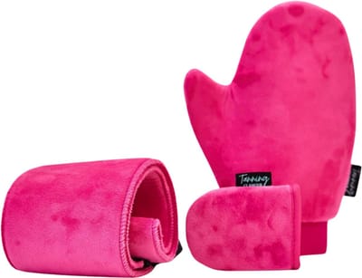 Zelfbruiner Aanbreng Set | Handschoenen + Rugband | Egale Tan Zonder Strepen