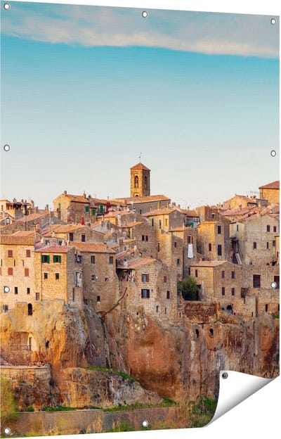 Gards Tuinposter Oude Stad in Toscane, Itali� - 90x120 cm - Tuindoek - Tuindecoratie - Wanddecoratie buiten - Tuinschilderij