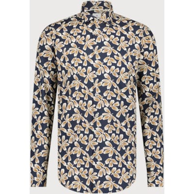 Blue Industry Overhemd Print Donkerblauw - Maat 40 - Heren - Overhemden Casual