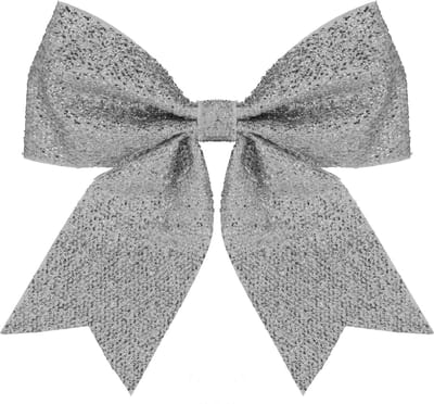 Springos Kersthanger | Kerstversiering | Kerstdecoratie Voor Binnen | Kerststrik | Zilver | 20 cm | 1 Stuk