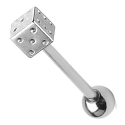 Tongpiercing dobbelsteen 1.6x16 - zilver - LMPiercings