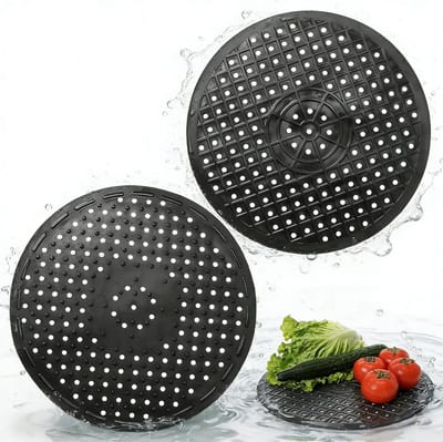 Set van 2 Rubberen Afvoer Matten voor de Keuken, Beschermende Mat, Antislip en Waterafvoerende Mat