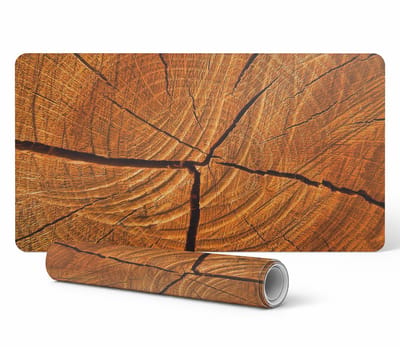 Moderne bureauonderlegger met originele houtnerfprint, 90x45 cm
