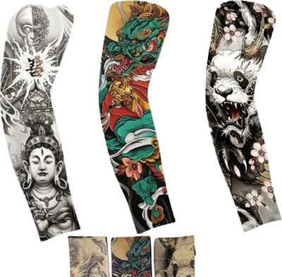 Livano Tattoo Sleeve - Voor Volwassenen - Mouw - Tatoeage - Arm Warmer - Zonbescherming - UV Beschermend - 3 Stuks