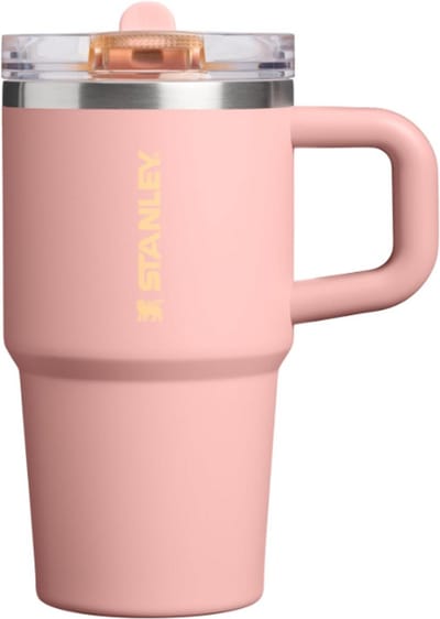 STANLEY Quencher ProTour Flip Straw Tumbler 20oz (Peach Rose) - Lekvrije Drinkbeker met Rietje & Handvat – RVS Geïsoleerd – BPA-vrij – Cupholder Geschikt