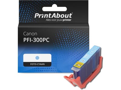 PrintAbout huismerk Inktcartridge PFI-300PC Foto-cyaan Geschikt voor Canon