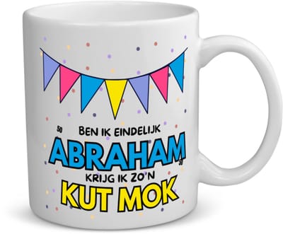 Akyol - eindelijk abraham koffiemok - theemok - Hoera 50 jaar - 50 geworden - - verjaardagscadeau - kado - 350 ML inhoud