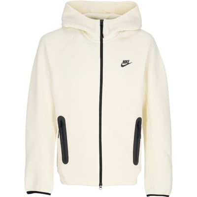 Lichtgewicht herensweatshirt met capuchon en rits Tech Fleece Windrunner-hoodie met volledige ritssluiting Kokosmelk/zwart