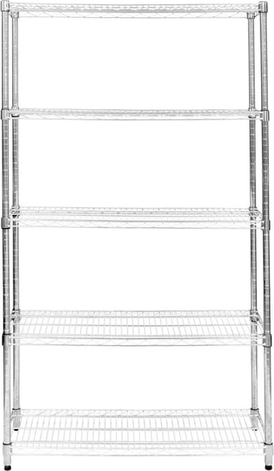 Draadrek - zilver - 45cm x 120cm x 180cm - 5-laags verstelbaar