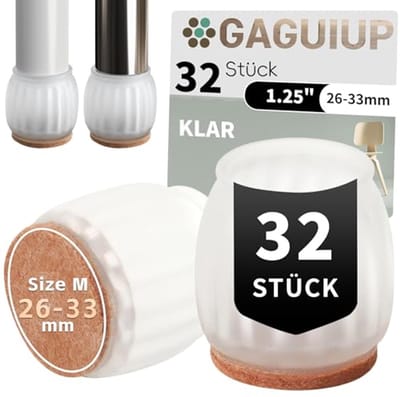 Siliconen Stoelpootdoppen - Vloerbeschermers voor Houten Vloeren - Anti-Slip Pads - 32 Stuks