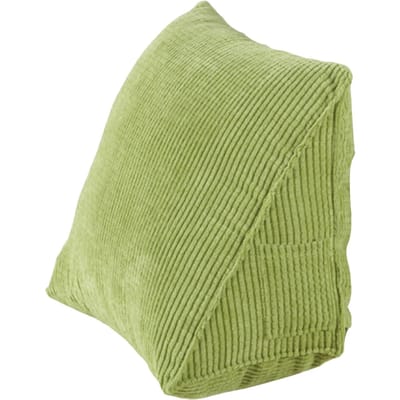 Oreiller triangulaire, oreiller de lecture confortable, avec poche zippée, traversin triangulaire, petit dos vert