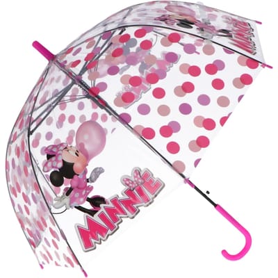 Minnie Mouse Paraplu - Kinderparaplu - Metaal frame - Roze - Transparant