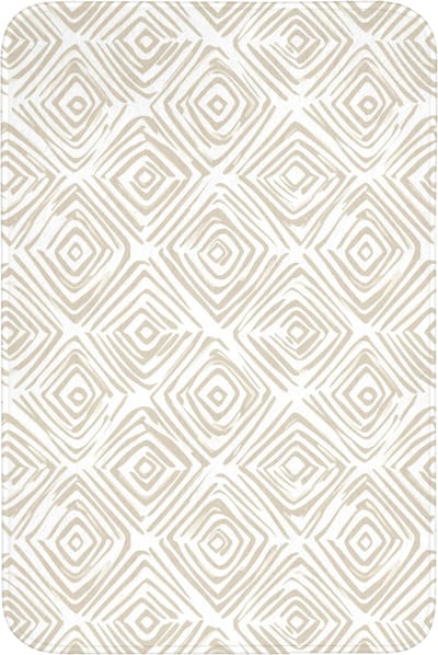 Badmat 60x90 cm - Antislip - Abstract - Ruit - Beige - Badmatten voor badkamer - Badkamermat - Douchemat - Badkamer mat