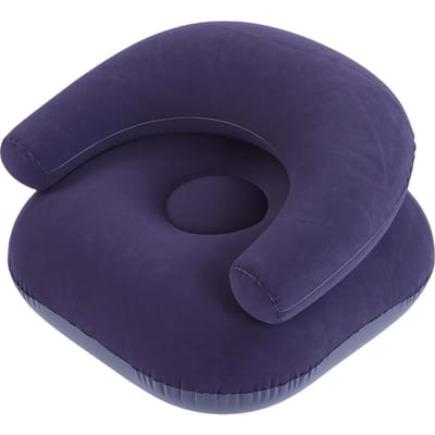 Opblaasbare Loungestoel Opblaasbare Draagbare Bank Enkele Bank met Armleuning voor Huis Kantoor Balkon Vloer Zitting PVC