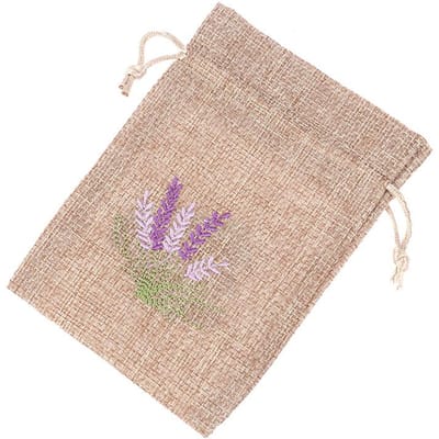 1 sachet de fleurs séchées et aromatiques, sachets de lavande brodés, réutilisables, avec cordon de serrage, en coton et jute marron