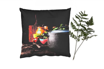 Sierkussens - Kussentjes Woonkamer - 50x50 cm - Rustiek - Stilleven - Pan - Groente