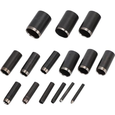 Lederen V-vorm Pons DIY Gereedschap Staartsnede Pons Ronde Riem Geperforeerd Accessoire Set15 x A31 Rond 15-piece set black