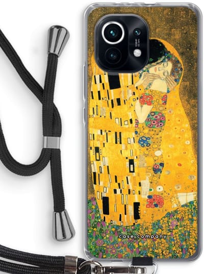 Case Company® - Hoesje met koord geschikt voor Xiaomi Mi 11 hoesje met Koord - Der Kuss - Telefoonhoesje met Zwart Koord - Bescherming aan alle Kanten en Over de Schermrand