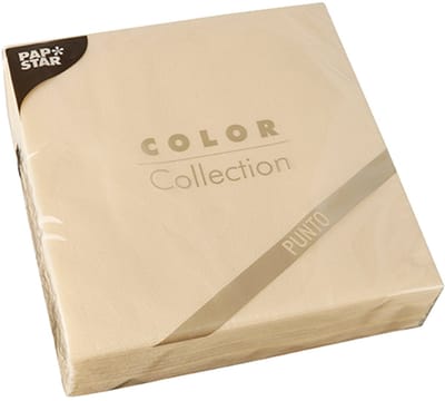 18x 30 Servetten 2-laags PUNTO 1/4 vouw 38 cm x 38 cm champagne micro reliëf