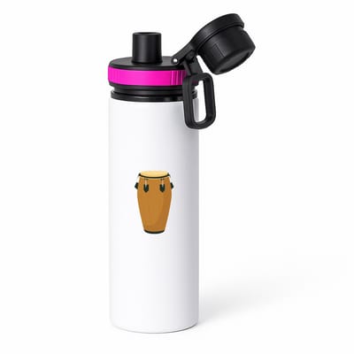 Hacebo® - Trommel waterfles met draaidop roze - Muziek - Drummers - Instrument - slaginstrument - cadeau - muzikanten - water fles - 850ML