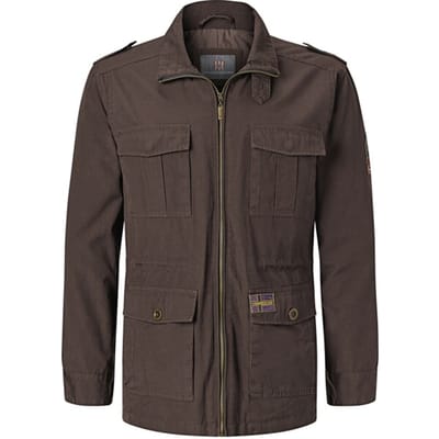 Jan Vanderstorm herren Militair Jack - 60 - bruin - Plus Size
