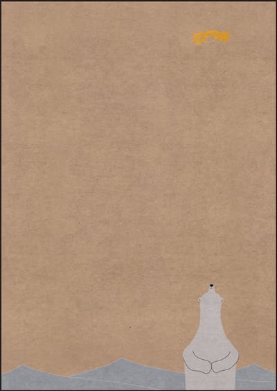 Kerstmotief papier 'IJsbeer met...', A4