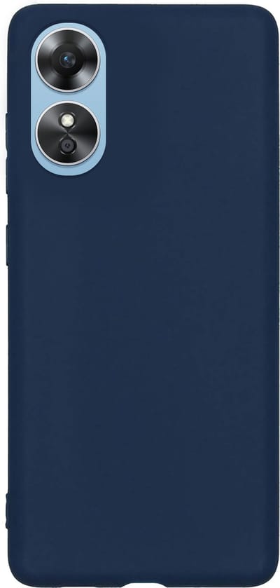 Hoes - Geschikt voor OPPO A17 - Sterk & Shockproof - Hoesje Cover - Siliconen Case - Donkerblauw