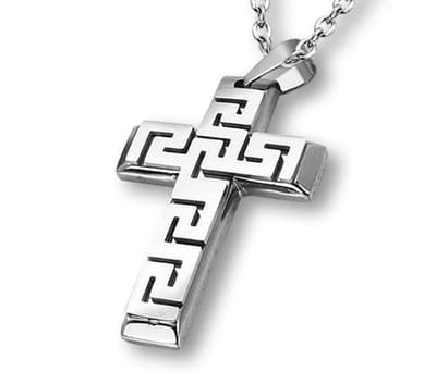 Amanto Ketting Djam - 316L Staal - Kruis - 44x29mm - 60cm
