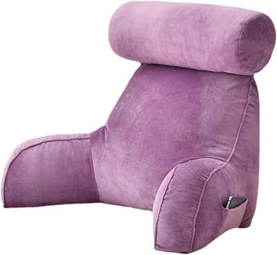 Leeskussen - Rugsteun kussen - Ontspannen in bed - Afneembaar neksteun - 75 x 40 cm - Paars