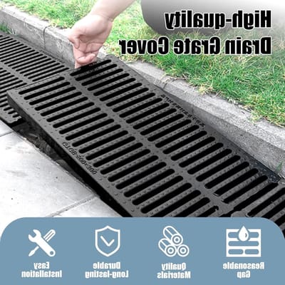 Polymeer Plastic Drainage Rooster - Riool Deksel - Water Afvoeren - Effectieve Drainage Capaciteit - 78/975/117 Inch Breed - Zwart