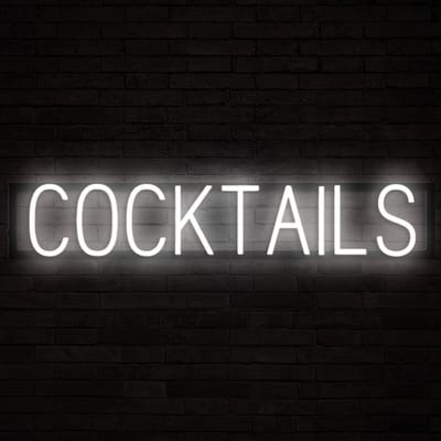 COCKTAILS - Lichtreclame Neon LED bord verlicht | SpellBrite | 84,19 x 16 cm | 6 Dimstanden & 8 Lichtanimaties | Reclamebord neon verlichting