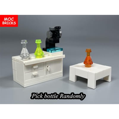 Kit MOC Briques DO-IT-YOURSELF Microscope à trou unique Figure Médicale Bouteille Chimique Blocs de Construction Éducatifs Jouets Cadeaux Enfants