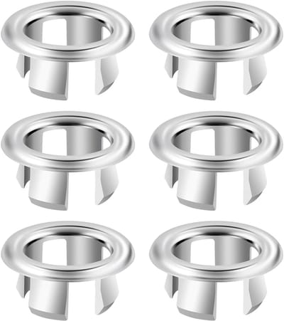 Wastafel Overloop Ring - Afdekking Accessoires - Badkamer Keuken - Universele Pasvorm - 30 mm Diameter - Zilver