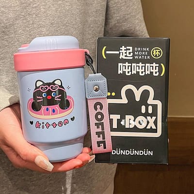 Nouvelle Tasse à Café Tasse Thermos en Acier Inoxydable Tasse Portable à Double Boisson Haut Niveau d'Apparence Tasse pour Eau Brute pour Homme et Femme Tasse Mignonne pour Bureau 500ml