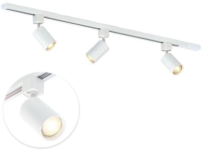 Qub Focus Railverlichting - Wit - 100 cm - I-Vorm - 3x GU10 Spots - Dimbaar - Complete Set