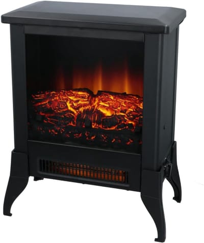 TIM® Sfeerhaard elektrisch - Sfeerhaarden -Sfeerhaard met Schouw- Vrijstaand -Zwart - 46 cm x 23 cm x 38 cm