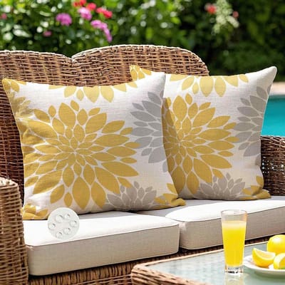 Kussenhoezen Set - Decoratieve Hoezen - Buiten Decoratie - Waterdicht Materiaal - 50 x 50 cm - Bloemenprint