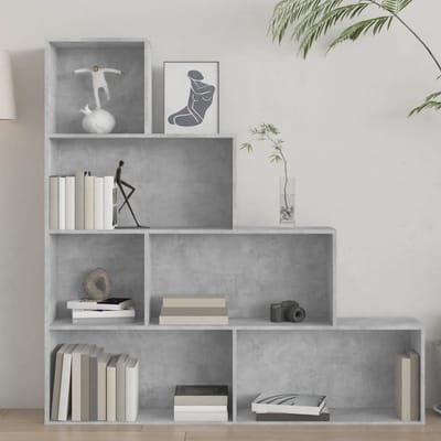 vidaXL - Boekenkast/kamerscherm - 155x24x160 - cm - bewerkt - hout - betongrijs