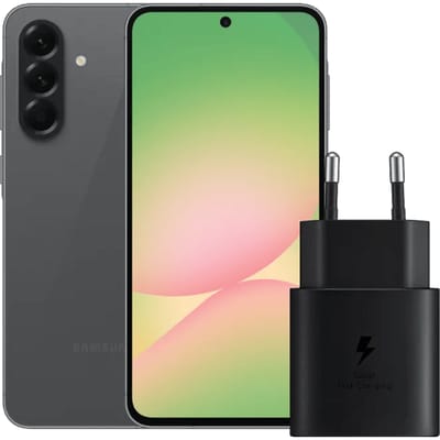 Samsung Galaxy A56 128GB Zwart 5G + Samsung Oplader 25 Watt Zwart