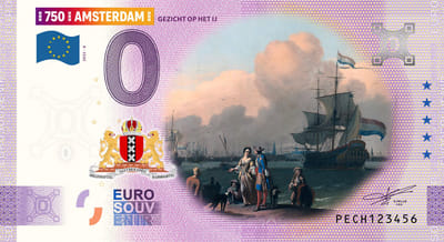 0 Euro biljet Nederland 2025 - Amsterdam VIII Gezicht op het IJ KLEUR