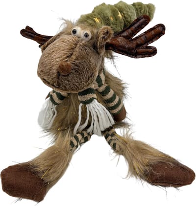 Decoratie eland knuffel zittend bungelbeentjes groen bruin 50 cm | PL2056 | Home Sweet Home